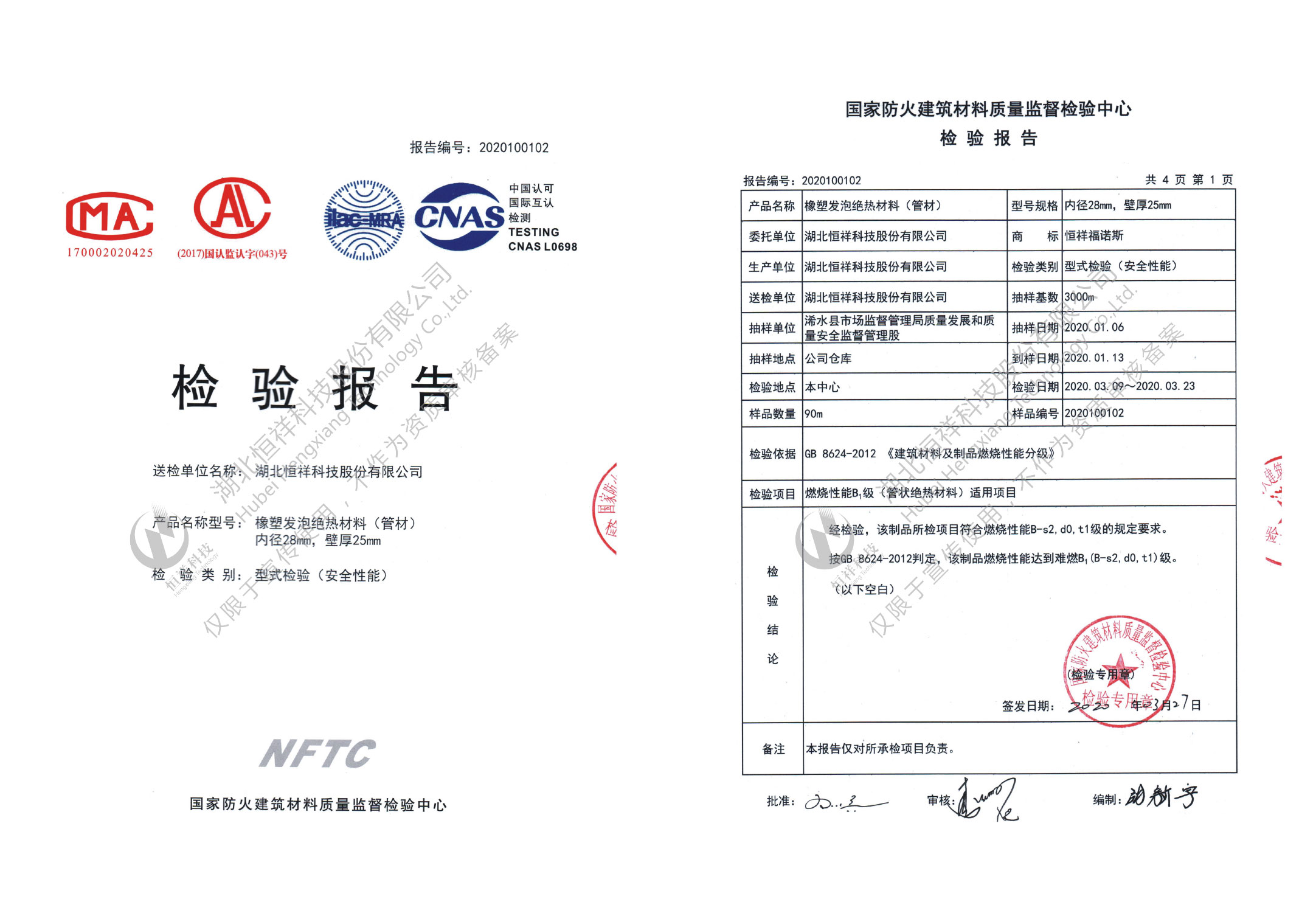 ld乐动福诺斯NFTC型式检验安全性能报告(管材)